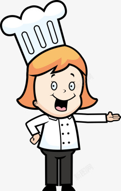 厨房门帘图案卡通可爱女厨师高清图片