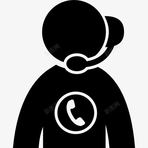 呼叫中心的工人图标png_新图网 https://ixintu.com 人 呼叫中心 工作 日常工作 电话