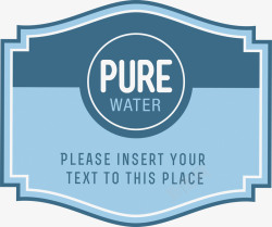 蓝色不规则图形水资源标签标贴矢矢量图素材