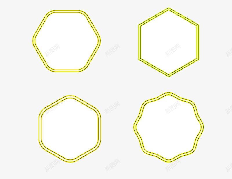 不规则线条图案png免抠素材_新图网 https://ixintu.com 不规则 图形 图案 边框 黄色
