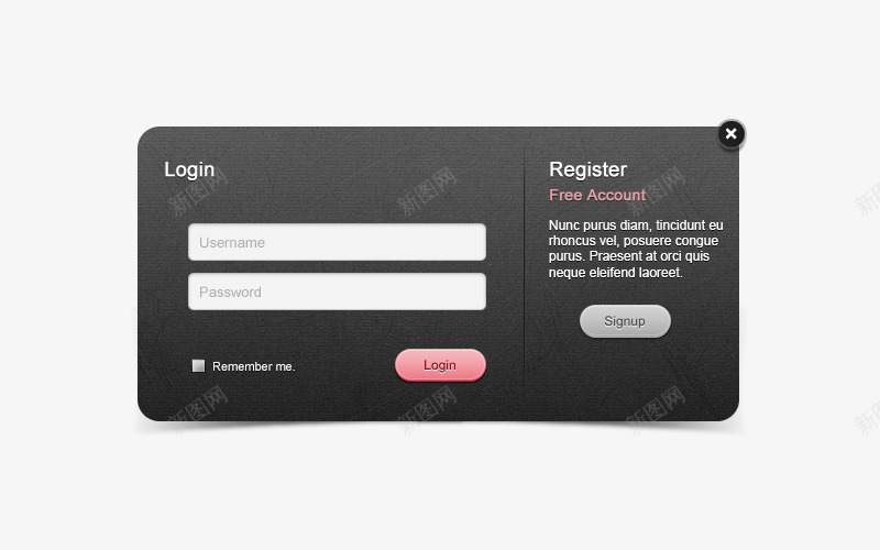登录注册表格png免抠素材_新图网 https://ixintu.com png图片素材 免费png素材 注册框 登陆框 网页UI