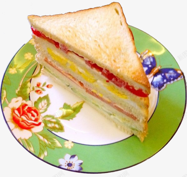 一块三明治png免抠素材_新图网 https://ixintu.com 一块面包 牛肉三明治 蔬菜面包