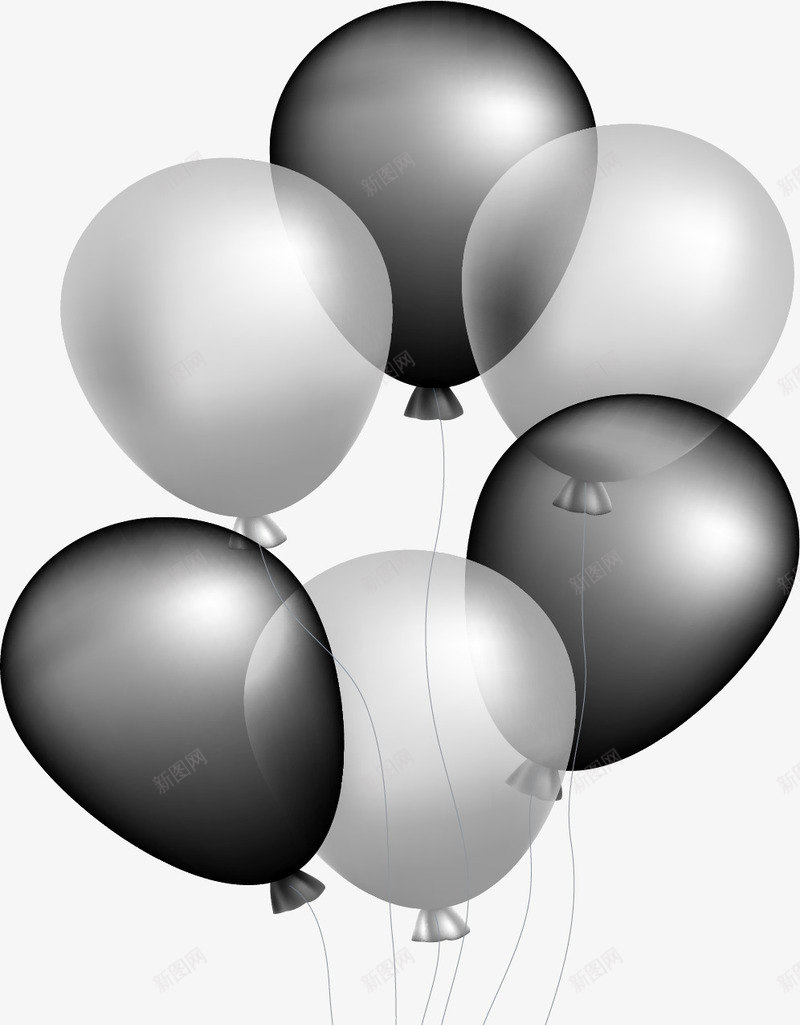 银色灰色气球束矢量图eps免抠素材_新图网 https://ixintu.com 气球束 生日气球 矢量素材 节日装饰 银色气球 矢量图