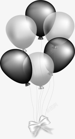 节日气球简笔画银色灰色气球束矢量图高清图片