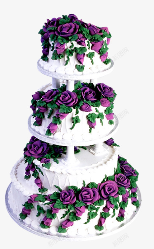 鲜花蛋糕png免抠素材_新图网 https://ixintu.com 多层蛋糕 紫色鲜花 蛋糕 鲜花