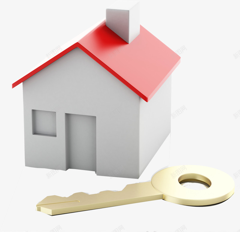 模型房子png免抠素材_新图网 https://ixintu.com 3d模型 建筑 房地产 钥匙