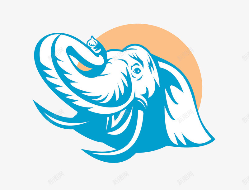 大笑的卡通大象头logo图标png_新图网 https://ixintu.com logo 动物 卡通 大象 大象头 装饰