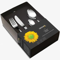 餐具包装盒高端黑色餐具包装盒高清图片