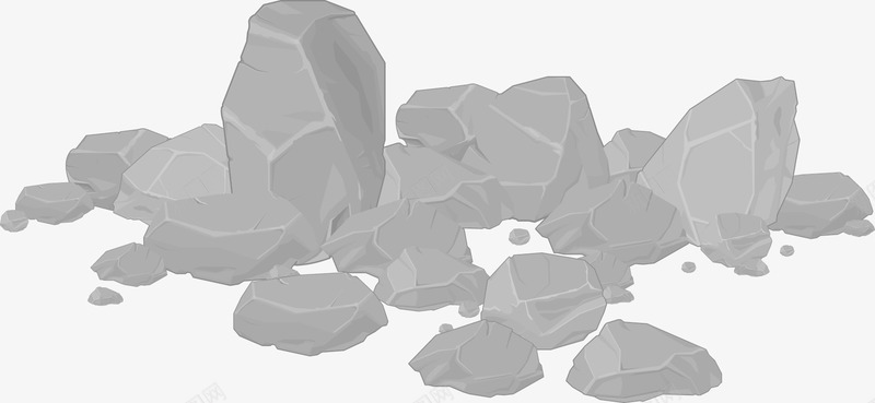 灰色石头堆矢量图eps免抠素材_新图网 https://ixintu.com 创意石头图案 手绘石头堆 石头 石头矢量图 矢量图