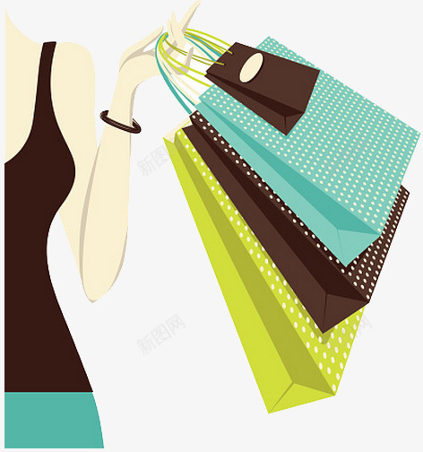 提着购物袋的女子png免抠素材_新图网 https://ixintu.com 疯狂购物 许多购物袋 购物包装特写 购物的女人素材