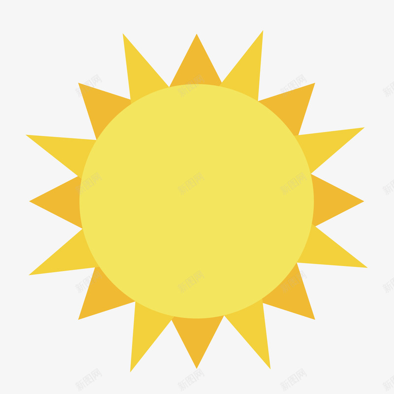 太阳png免抠素材_新图网 https://ixintu.com 上海外滩 不规则图形 创意 太阳 手绘 棱角 黄色