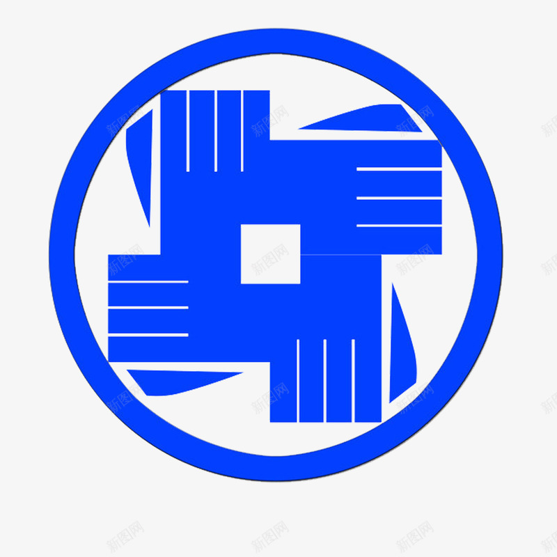 圆形蓝色合作LOGO图标png_新图网 https://ixintu.com 企业标识 共盈利 合作LOGO 合作logo 圆形 大气 方形 旋转 简约 蓝色