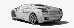 线框车3D车模型高清图片