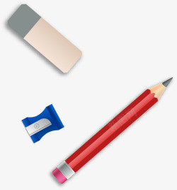 红色铅笔刀开学季各式学习用品高清图片