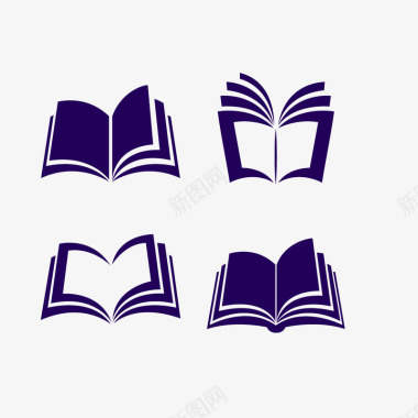 紫色图书图标矢量图图标