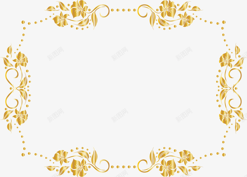 金色大气花边png免抠素材_新图网 https://ixintu.com 免抠PNG 大气 树藤 植物 花边 边框纹理 金色