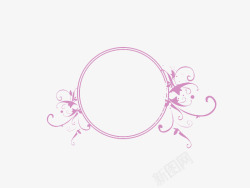 紫色圆形灯框圆形花纹边框高清图片