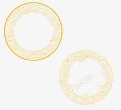 金色的圆形传统边框纹理矢量图素材