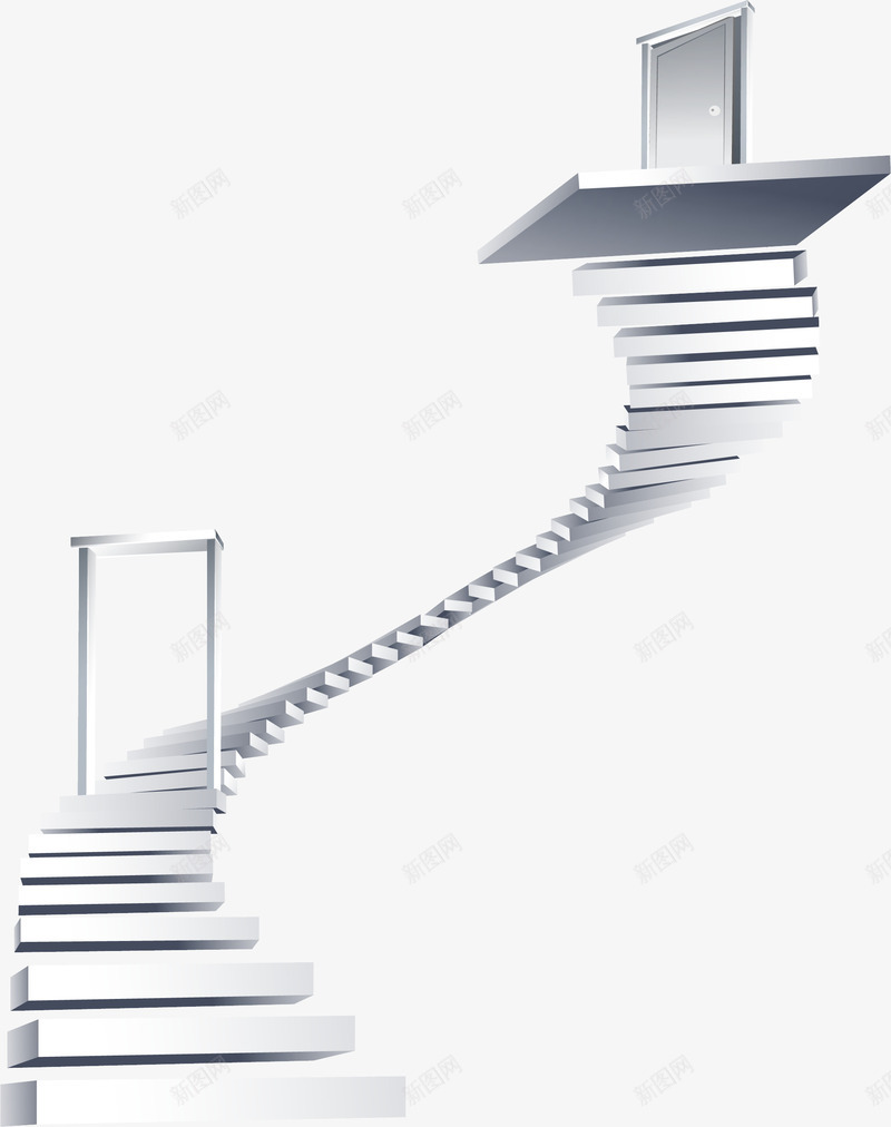 灰色螺旋创意楼梯png免抠素材_新图网 https://ixintu.com 免抠图 建筑物 效果图 楼梯 灰色楼梯 装饰图 装饰画
