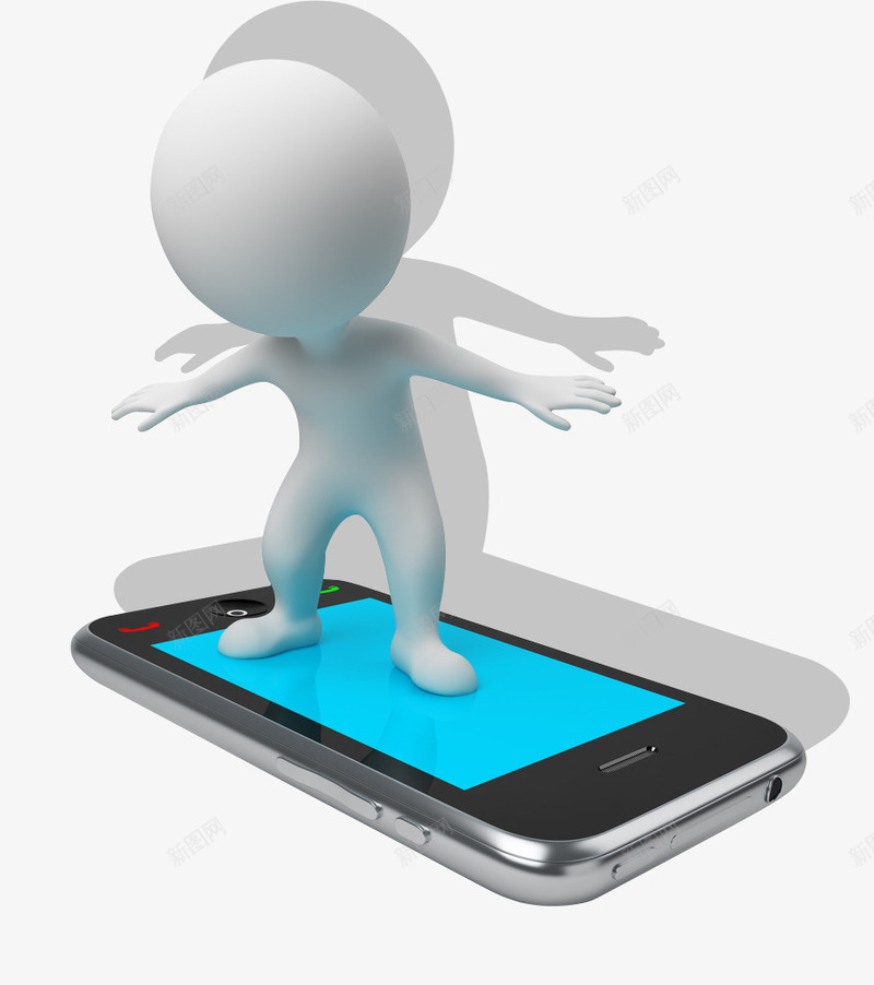 3D小人psd免抠素材_新图网 https://ixintu.com 3D 3D小人 手机 电子商务 白色小人