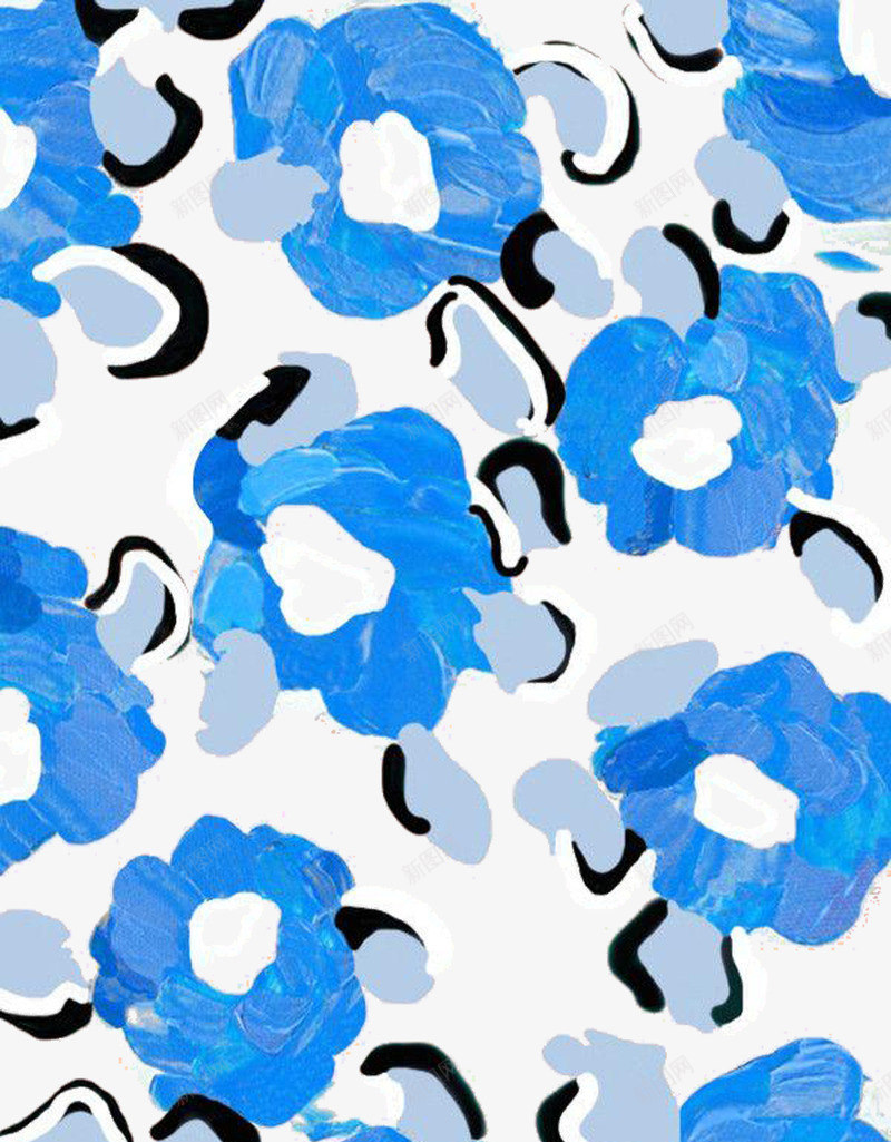 创意手绘蓝色水粉花朵png免抠素材_新图网 https://ixintu.com 写意 创意 创意手绘 水彩 水粉 蓝色花朵