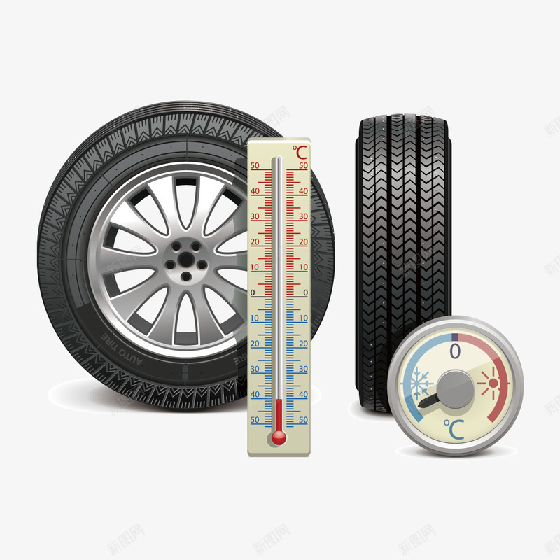 轮胎和温度计矢量图ai免抠素材_新图网 https://ixintu.com 温度计 矢量轮胎 轮胎 矢量图