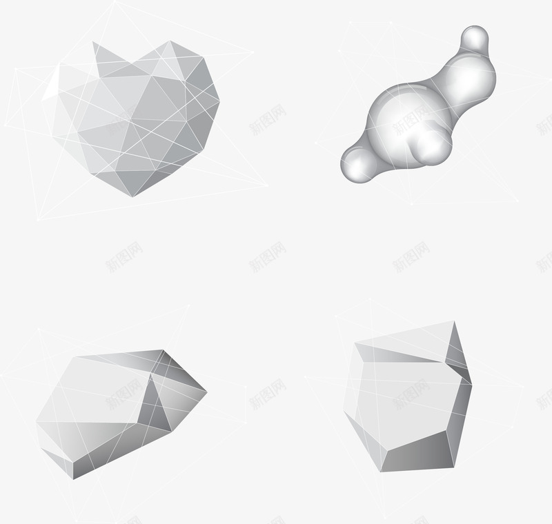 手绘3D打印png免抠素材_新图网 https://ixintu.com 3D打印 几何 手绘 立体