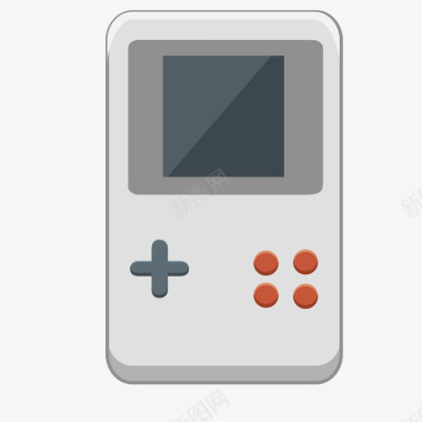 灰色质感矩形游戏机矢量图图标图标