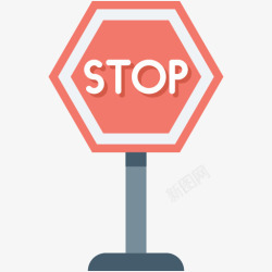 灰色路牌停止路标图标高清图片