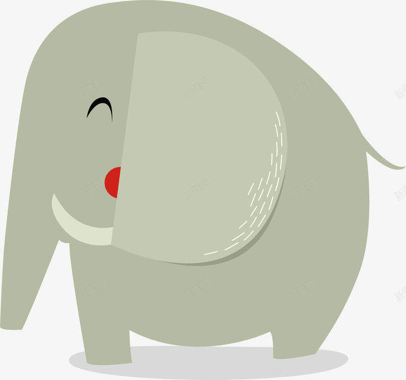 手绘大象png免抠素材_新图网 https://ixintu.com 创意 卡通 可爱 大象 手绘 长鼻子
