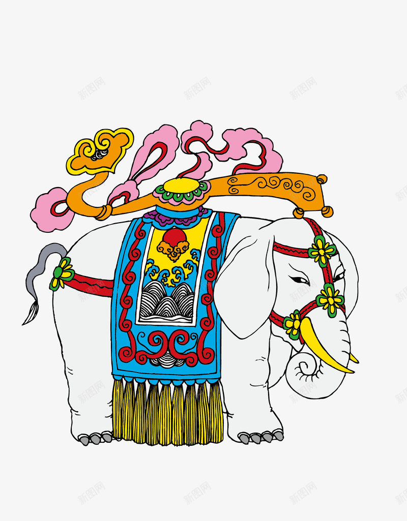 古代大象传统纹样图png免抠素材_新图网 https://ixintu.com 传统 可爱 大象
