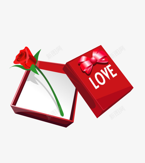 红色love盒子png免抠素材_新图网 https://ixintu.com love 卡通 玫瑰花 盒子 矢量盒子 红色 表白