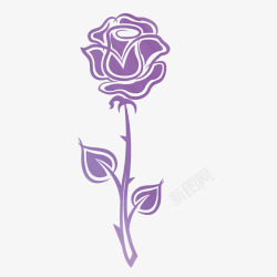 淡紫色玫瑰手绘淡紫色玫瑰花矢量图高清图片