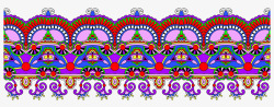 紫色印度花纹素材