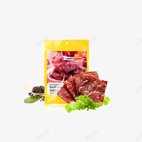 BESTCHOICE时选黑椒牛肉脯png免抠素材_新图网 https://ixintu.com 产品实物 进口食品 黑椒牛肉脯