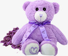 紫色毛绒玩具小熊素材
