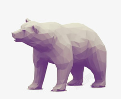 北极熊动物不规则图形紫色素材
