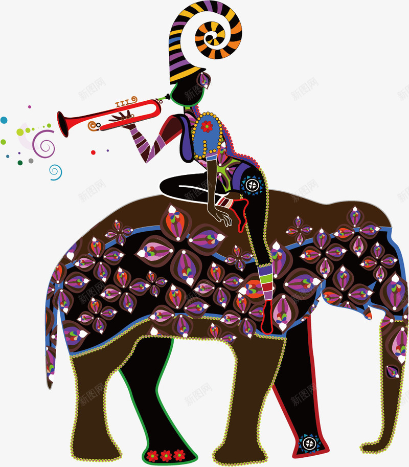 非洲人物png免抠素材_新图网 https://ixintu.com 大象 非洲人 骑行
