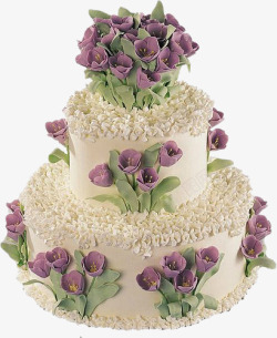 生日蛋糕紫色花朵素材