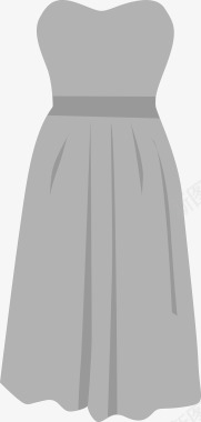 卡通可爱女士灰色裙子图标图标