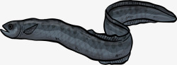 卡通鳗鱼灰色卡通海底鳗鱼矢量图高清图片