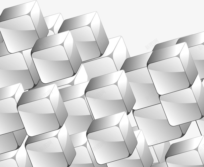 三维立体方块墙矢量图eps免抠素材_新图网 https://ixintu.com 3D 三维立体 墙面 方块 灰色 矢量图