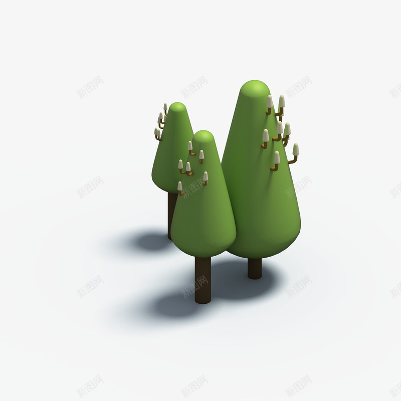 树木上的可爱灯泡png免抠素材_新图网 https://ixintu.com 创意 可爱 树木 树灯 植物 立体 等轴3D 高清 高端