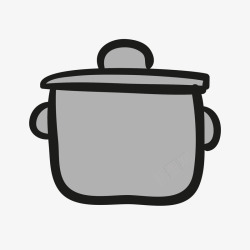 一个蒸锅手绘灰色蒸锅高清图片