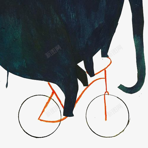 骑车的大象png免抠素材_新图网 https://ixintu.com 儿童绘本 卡通大象 拟人 自行车 骑车
