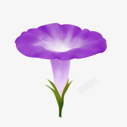 手绘紫色的花朵图素材