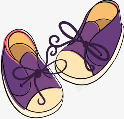 紫色卡通鞋子素材