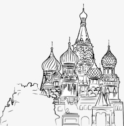 城堡简笔画手绘城堡简笔画线稿高清图片