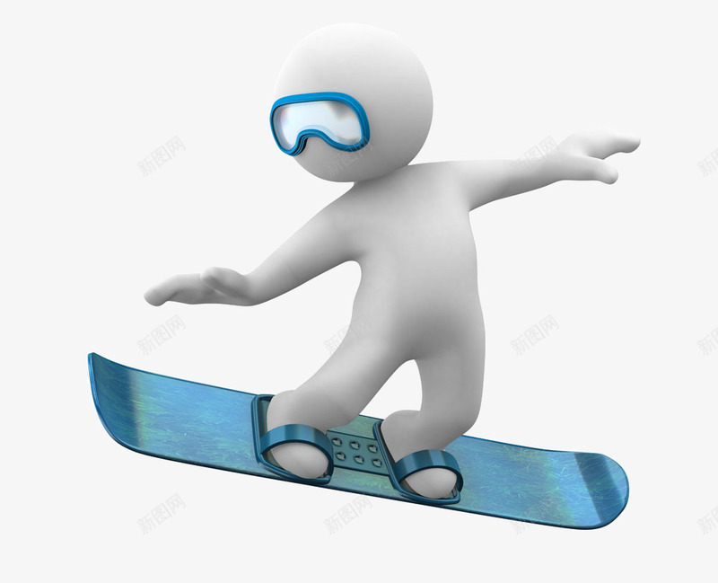 带眼镜的滑板3D小白人png免抠素材_新图网 https://ixintu.com 卡通人物 带眼镜小白人 滑板小白人 滑板飞行