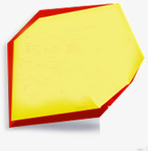 黄红色不规则形状标签素材